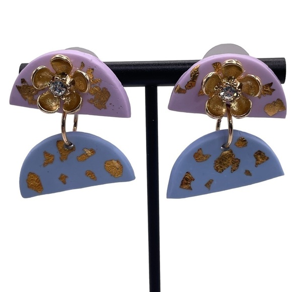 Fashion Earrings purple and blue New - Picture 1 of 2